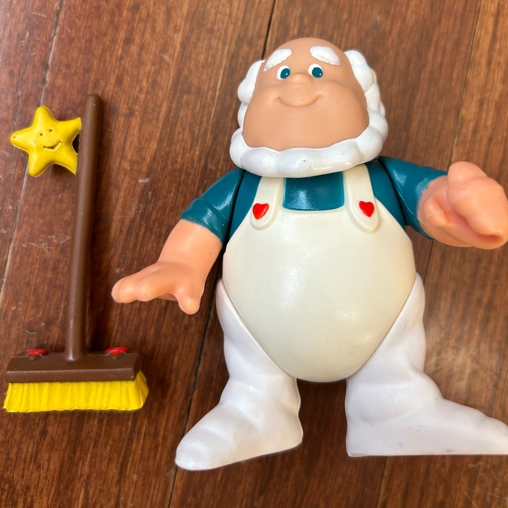 Vintage Care Bears Cloud Keeper with Broom Poseable 4" Figure (Kenner, 1983)